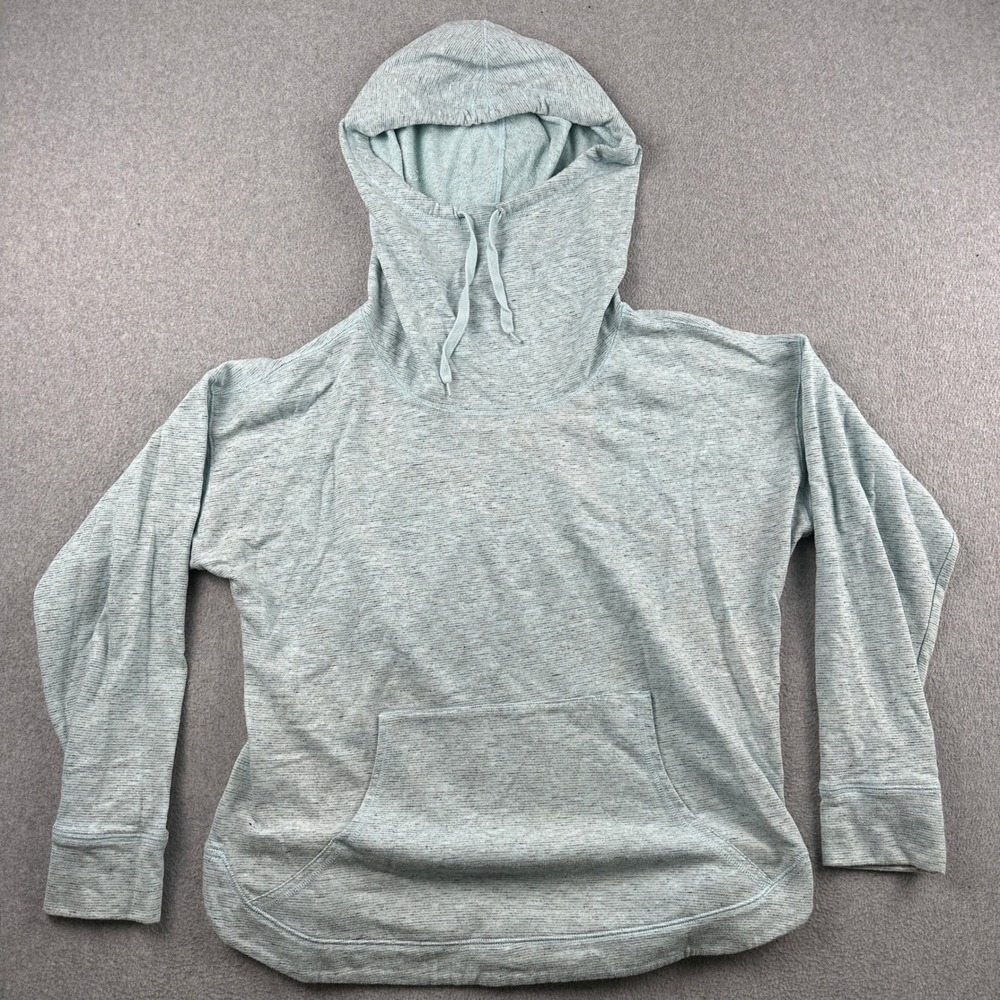 Champion Elite Hoodie Womens XL Blue Pullover Cowl Neck Space Dye Activewear